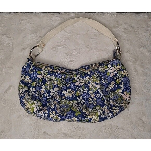 VTG Levi's Shoulder Purse Blue Floral Y2K Mini Multicolor 90s - Picture 3 of 7